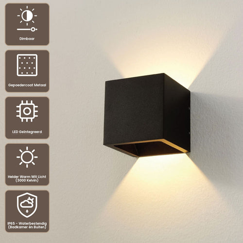 Artdelight Wandlamp Cube 3K - Zwart