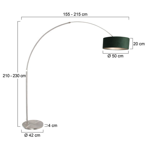 Steinhauer vloerlamp Sparkled - 1 lichts - 190x 230 cm - mat chroom groen - vtwonen shop