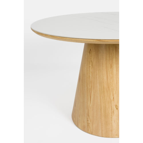 Housecraft Living Almira Eettafel Rond 115 cm Hout Wit/ Bruin - vtwonen shop