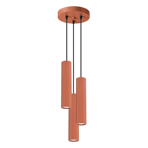 Sollux Lighting Hanglamp KARBON 3P rood oker - 19,5x19,5x108cm