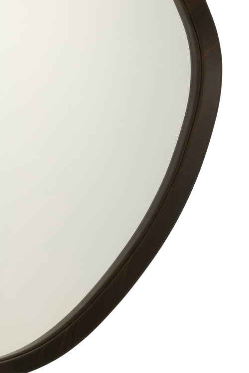 J-Line spiegel Abstract - glas - donkerbruin - large - Ø 79 cm