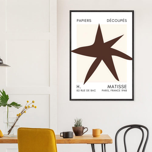Artfulprints Poster Matisse – Star of the sea brown   - A4 21x29.7 cm - Bruin