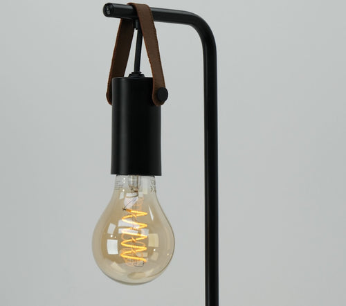 EGLO staande lamp Apricale - e27 - leer - zwart/bruin - vtwonen shop