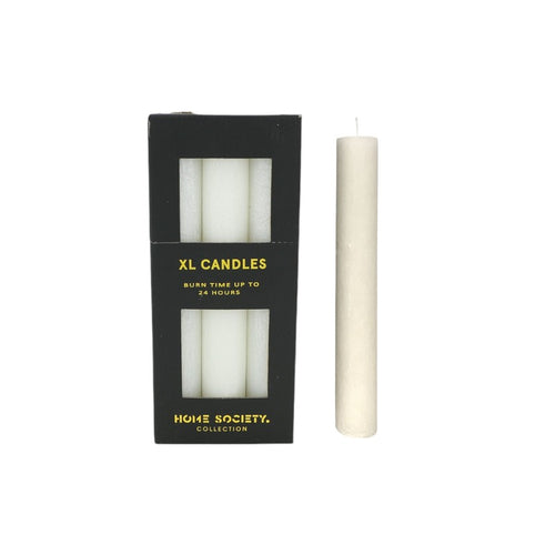 Home Society Diner Kaars XL - gebroken wit - was - ∅ 3,2 cm / H 24 cm - set van 9 - vtwonen shop