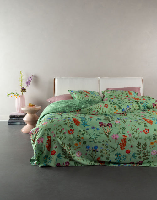 Essenza Marigold dekbedovertrek - Eenpersoons – 140x200/220 cm - Quiet green