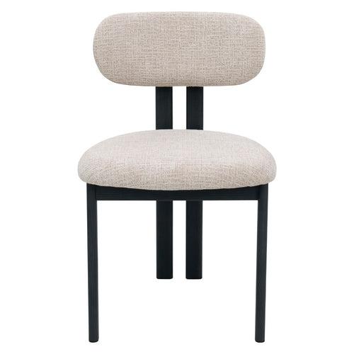 Giga Meubel Eetkamerstoel Noor - Beige/Zwart - 51x53x81cm - Set van 2 - vtwonen shop