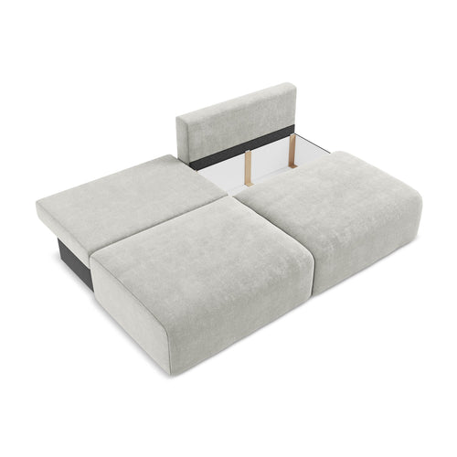 LaMiaSofa 3-zits slaapbank Ostia - chenille stof - lichtgrijs - 216x102x79