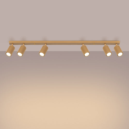 Sollux Lighting Plafondlamp KARBON 6L goud - 117x6,5x16,5cm