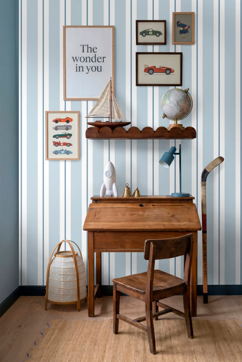 Sanders & Sanders behang strepen blauw - 53 cm x 10 m - 640310