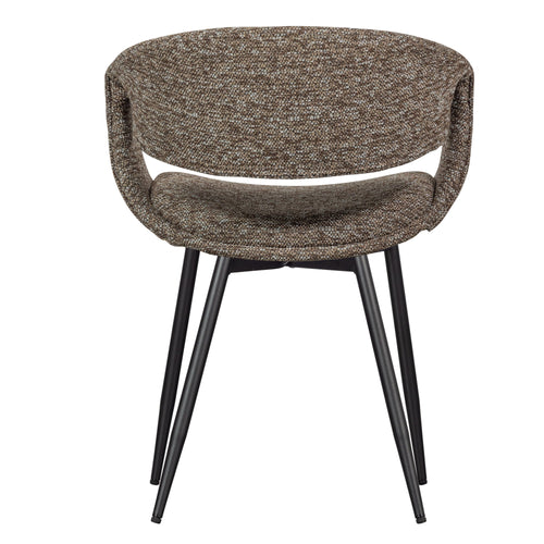 WOOOD eetkamerstoelen metalen zwarte poot Yossi - Bruin - Set van 2