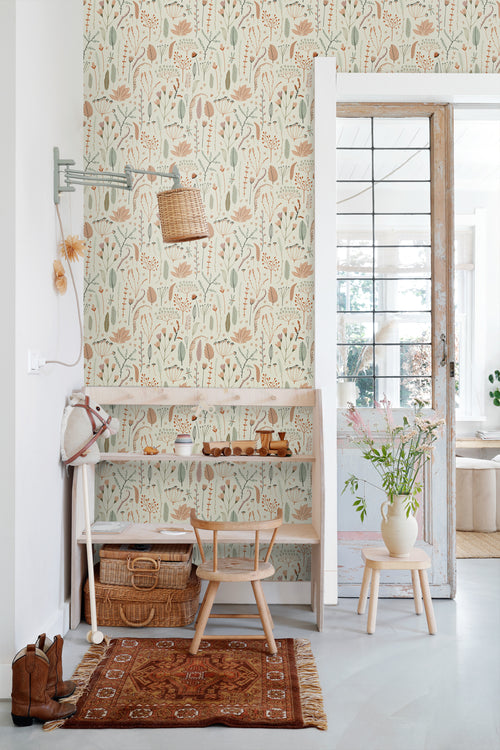 ESTAhome behang veldbloemen vergrijsd blauw - 50 x 900 cm - 131164 - vtwonen shop