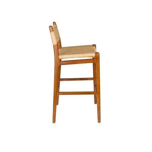 Dutchbone Cecile Barkruk rugleuning 67,5 cm Walnoot kleur - Bruin
