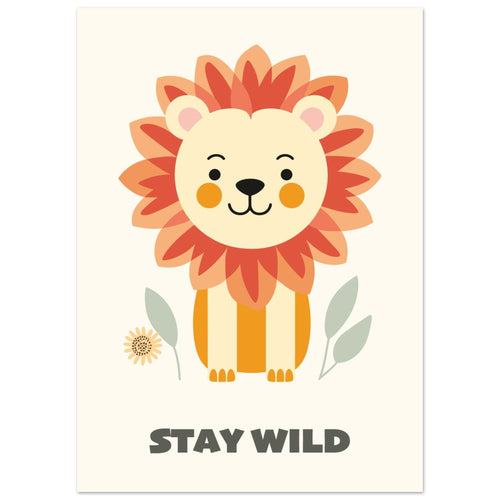 Artfulprints  Leeuwtje stay wild   poster 50x70 cm - vtwonen shop