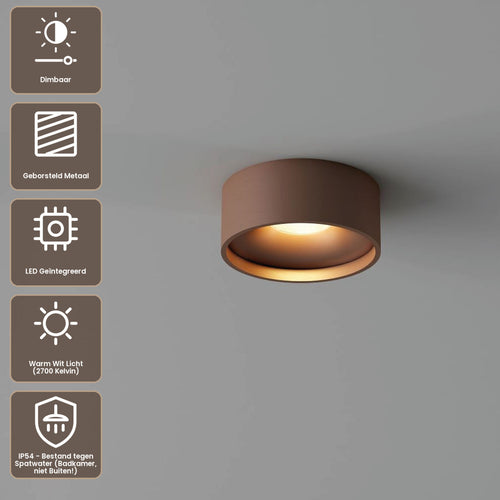 Artdelight Plafondlamp Oran - Donker Brons