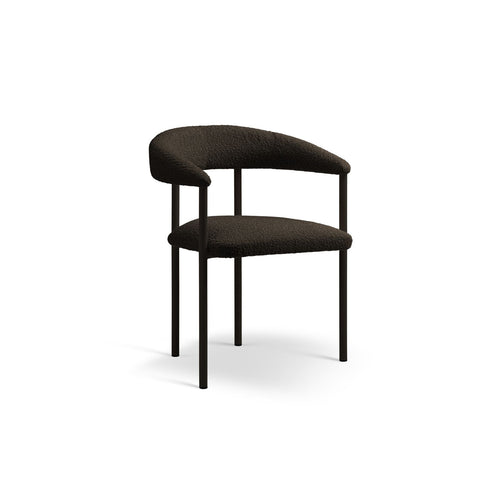 Set van 2 stoelen met gesp Lea boucle bruin - 53.5x56.5x74cm