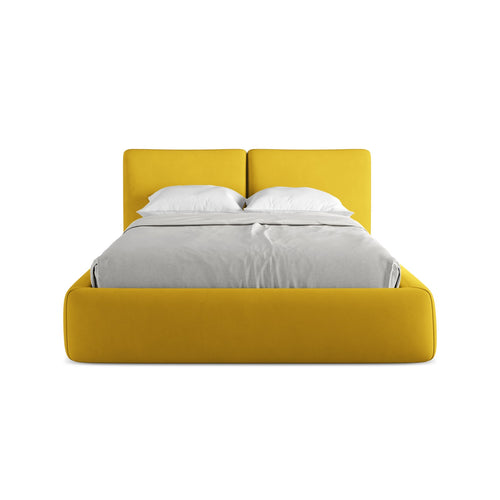 LaMiaSofa Bed met opbergruimte Milano - chenille stof - mosterd - 160x228x82