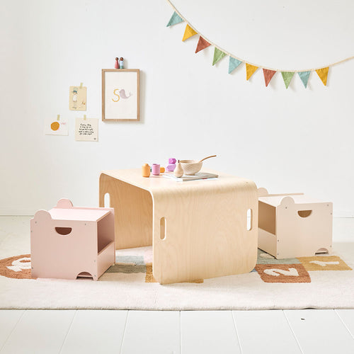 Petite Amélie SET VAN 2 STAPELBARE SPEELGOEDKISTEN - MDF - roze