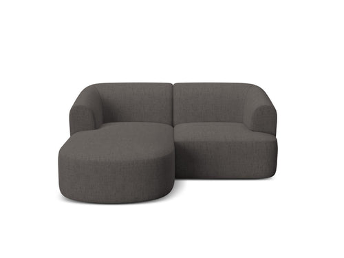 Cosmopolitan Design Modulaire hoekbank links Campi 3-zits, structurele stof grijs - 156x180x70cm