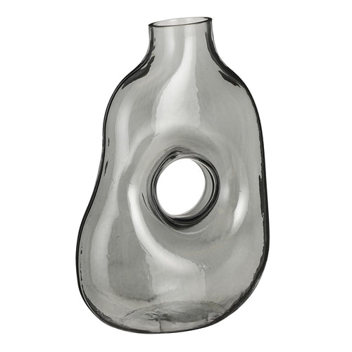 Mica Decorations Jay Vaas - L19 x B11 x H25 cm - Glas - Lichtgrijs