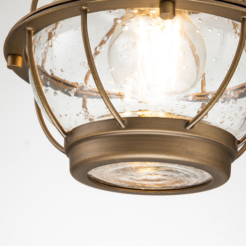 Elstead Kichler Bridgepoint Hanglamp voor buiten, natuurlijk messing, IP44