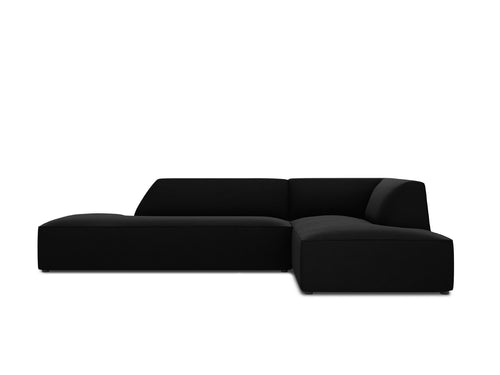 Micadoni rechter hoekbank Ruby 4-zits, flueel, zwart - 180x273x69cm