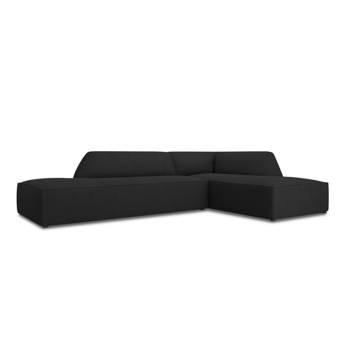 Cosmopolitan Design - Modulaire hoekbank rechts Siena 4-zits, structurele stof zwart - 180x273x69cm