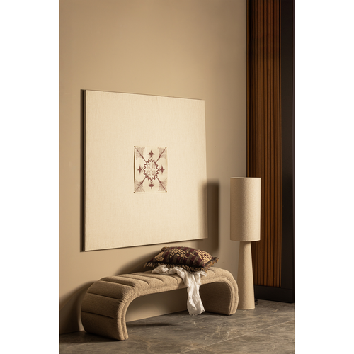 WOOOD vloerlamp Loft - Metaal/Bouclé - Naturel - 130xØ30 cm - vtwonen shop