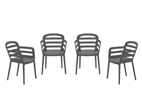 Garden Impressions Formello tuinstoelen set van 4 antraciet