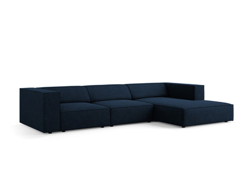 Cosmopolitan Design rechter hoekbank Arendal 4-zits, chenille met ribbeleffect, koningsblauw - 166x284x70cm