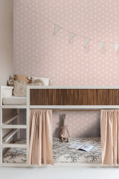 ESTAhome behang madeliefjes roze - 53 cm x 10.05 m - 131113