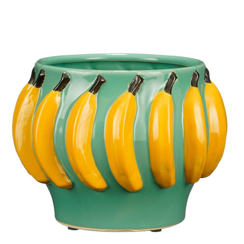 Mica Decorations Moza Bloempot Binnen - H18 x Ø24 cm - Keramiek - Lichtgroen