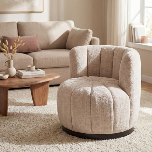 DÉJA Living Draaifauteuil Joyce - Beige Stof - 72x74x71cm
