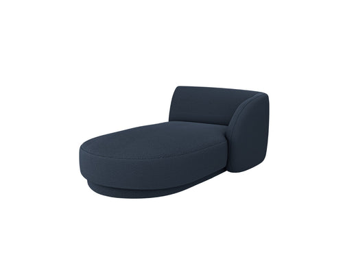 Micadoni - Rechter chaise longue "Miley" 2 zitplaatsen, boucle donkerblauw - 156x90x70cm