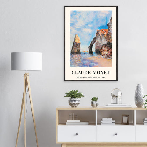 Artfulprints Poster Claude Monet - The rock needle and the porte d'aval   - 30x40 cm - Lichtblauw