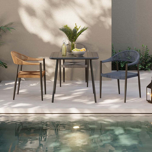 Kare Design Tuinstoel met armleuningen Palma blauw