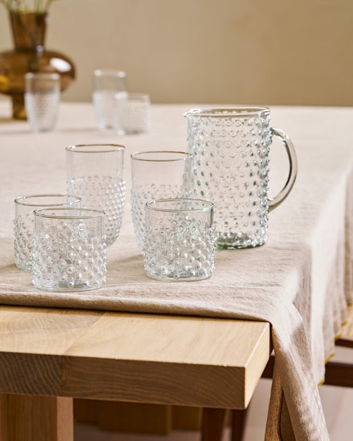 vtwonen Longdrinkglazen Dots - Glazen - Set van 4 Drinkglazen - Servies - 420 ml