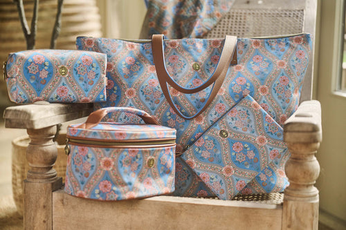 Pip Studio - Charly Make-up Tasje Dames - Ornamento - Blauw - 24x1x15.5cm