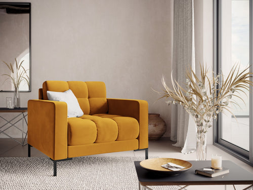 Cosmopolitan Design Fauteuil Bali flueel, geel - 96x87x75cm