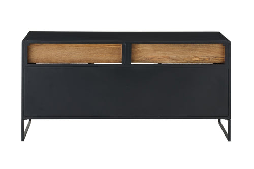 J-Line tv-meubel Rieten Panelen - hout - zwart/naturel
