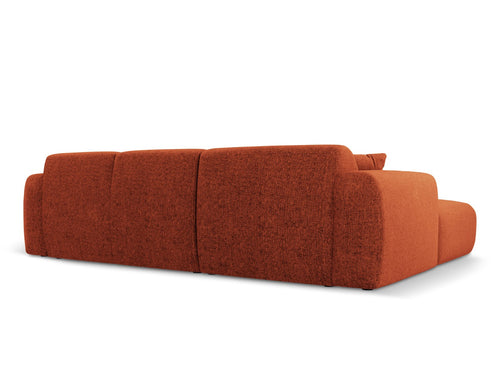 Cosmopolitan Design rechter hoekbank Nolio 4-zits, chenille, terracotta - 170x260x72cm
