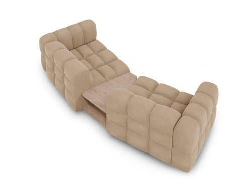 Cosmopolitan Design Modulaire bank Sky 2-zits, flueel, zand - 148x280x70cm