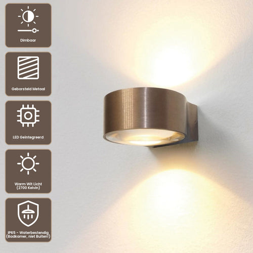 Artdelight Wandlamp Hudson - Donker Brons
