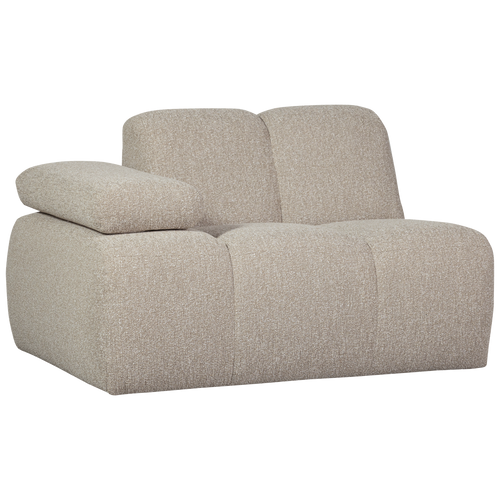 WOOOD 1-zits bank met arm links Mojo - Bouclé - Beige - 74x120x97