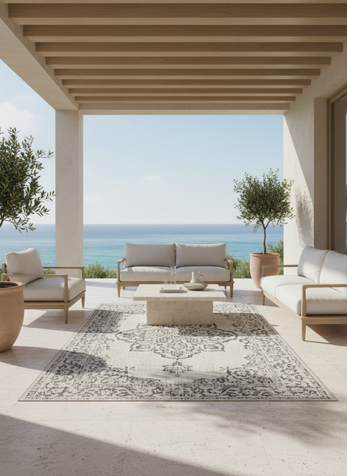 AFK Living vloerkleed Alhambra - voor binnen en buiten - grijs - 120x170 cm