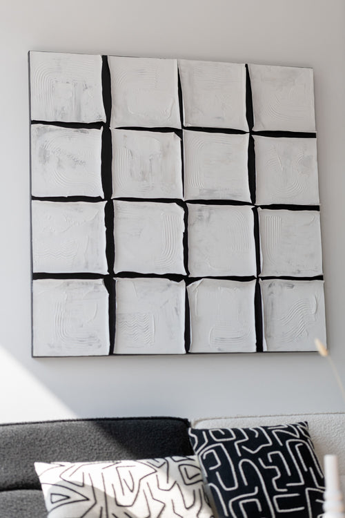 J-Line schilderij Vierkant - canvas - wit/zwart - vtwonen shop