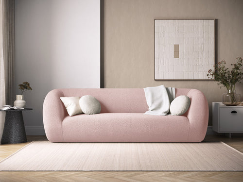 Cosmopolitan Design Bank Essen 3-zits, boucle, poederroze - 95x230x86cm
