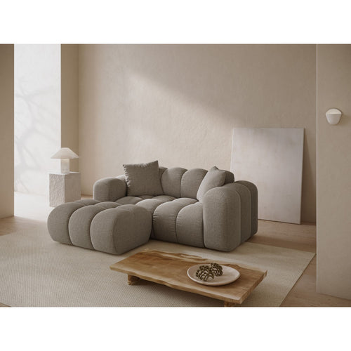 Cosmopolitan Design - Linker hoekbank Treno 2-zits, chenille donkerbeige - 164x180x70cm