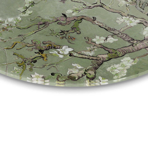 Reinders Van Gogh amandelbloesem glasschilderij -  groen - woonkamer - Ø 50cm