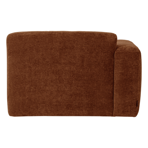 WOOOD chaise longue bank links Mojo Base - Rib - Roestbruin - 74x112x162