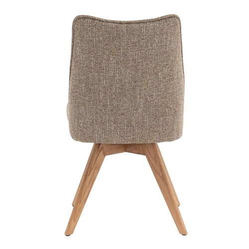 DÉJA Living Eetkamerstoel Meau - Taupe/Naturel - Draaibaar - Set van 2